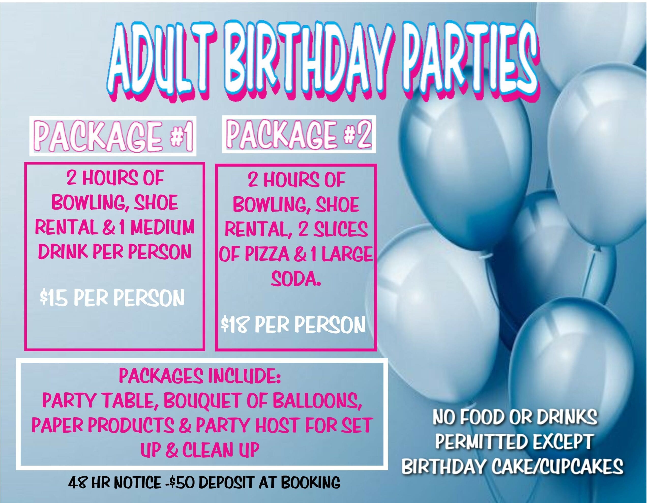 Birthday party deals